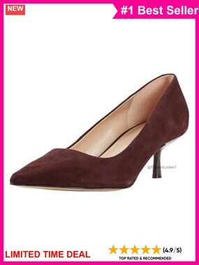 Suede Pointed Toe Kitten Heel Pump for Work or Evening